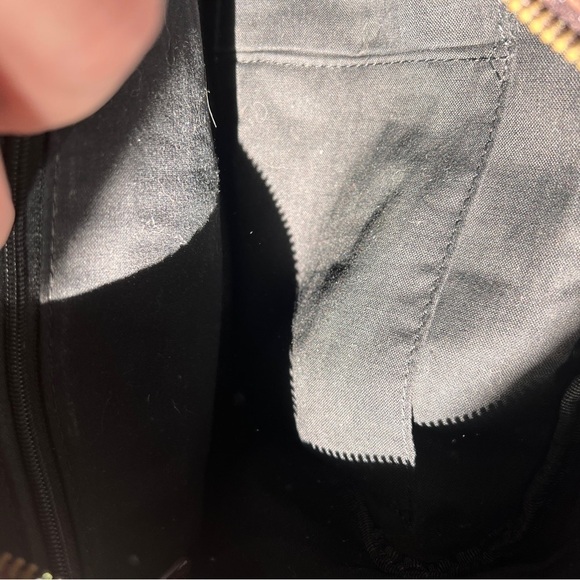 Brown Leather Crossbody/handheld bag with gold studs. Perfect size! 7-1/2Hx10W - Picture 7 of 10